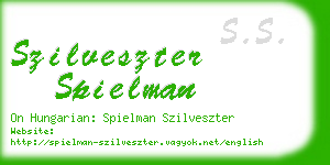 szilveszter spielman business card